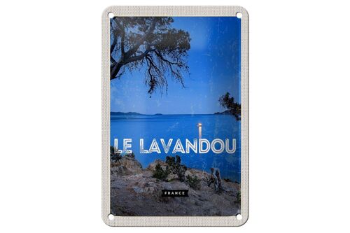 Blechschild Reise 12x18cm Retro Le Lavandou France Urlaub Dekoration