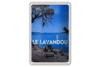 Signe en étain voyage 12x18cm rétro Le Lavandou France décoration de vacances 1