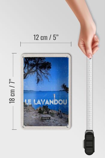 Signe en étain voyage 12x18cm rétro Le Lavandou France décoration de vacances 5