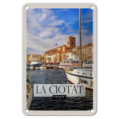 Cartel de chapa de viaje, 12x18cm, La Ciotat, Francia, yates marinos, señal de vacaciones
