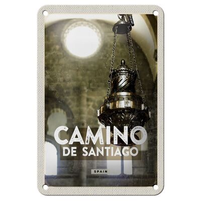 Panneau en étain voyage 12x18cm, décoration Camino de Santiago, espagne