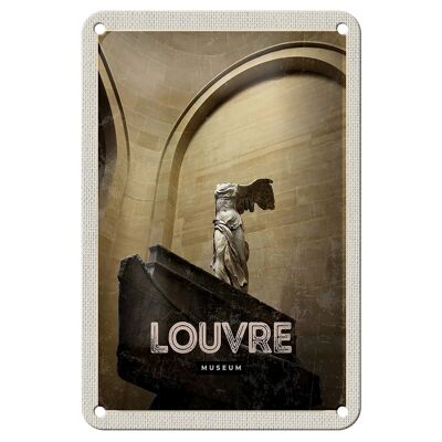 Targa in metallo da viaggio 12x18 cm Decorazione retrò del Museo del Louvre, Palazzo di Parigi
