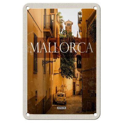 Cartel de chapa de viaje, 12x18cm, Mallorca, España, casco antiguo, Palmas