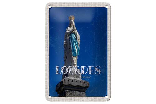 Blechschild Reise 12x18cm Heiligtum Frau von Lourdes Kirche Dekoration