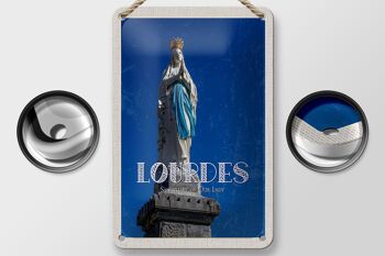 Signe en étain de voyage 12x18cm, décoration d'église du sanctuaire de la dame de Lourdes 2