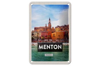 Panneau de voyage en étain, 12x18cm, Menton, France, Provence, ville, cadeau 1