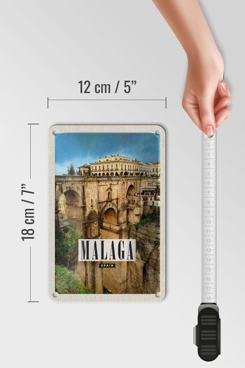Panneau de voyage en étain 12x18cm, décoration de vacances, ville portuaire de Malaga, espagne 5