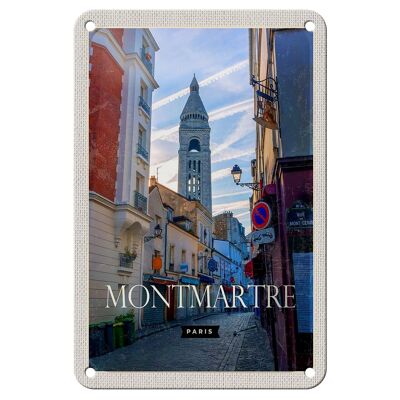 Cartel de chapa de viaje, decoración del barrio de artistas de Montmartre, París, 12x18cm