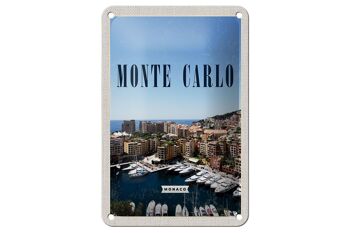 Signe en étain voyage 12x18cm, décoration de vacances à la mer, Monte Carlo Monaco 1
