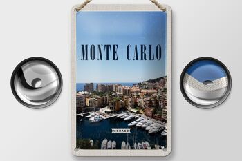 Signe en étain voyage 12x18cm, décoration de vacances à la mer, Monte Carlo Monaco 2