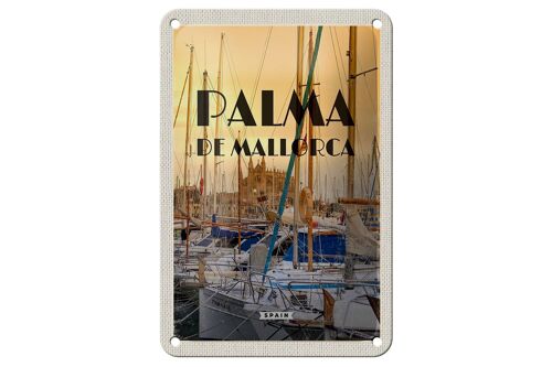 Blechschild Reise 12x18cm Palma de Mallorca Yachten Meer Dekoration