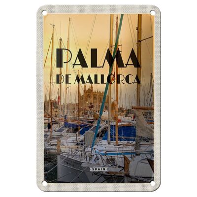 Cartel de chapa viaje 12x18cm Palma de Mallorca yates decoración mar