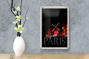 Panneau en étain de voyage, 12x18cm, Moulin Rouge Paris, panneau cadeau de variété 4