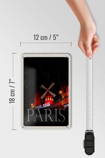 Panneau en étain de voyage, 12x18cm, Moulin Rouge Paris, panneau cadeau de variété 5