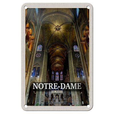 Cartel de chapa de viaje, 12x18cm, catedral de Notre Dame de París, cartel de regalo