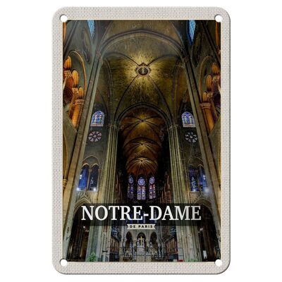 Blechschild Reise 12x18cm Notre Dame Paris Kathedrale Geschenk Schild