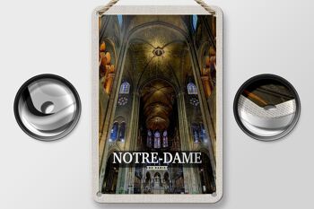 Panneau de voyage en étain, 12x18cm, panneau cadeau de la cathédrale Notre-Dame de Paris 2