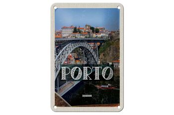 Panneau de voyage en étain, 12x18cm, pont de Porto Portugal, Ponte Dom Luís I 1