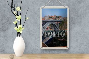 Panneau de voyage en étain, 12x18cm, pont de Porto Portugal, Ponte Dom Luís I 4