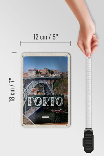 Panneau de voyage en étain, 12x18cm, pont de Porto Portugal, Ponte Dom Luís I 5