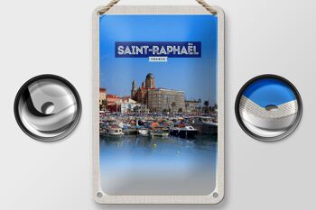 Panneau en étain voyage 12x18cm, panneau de ville portuaire de Saint-Raphaël France 2