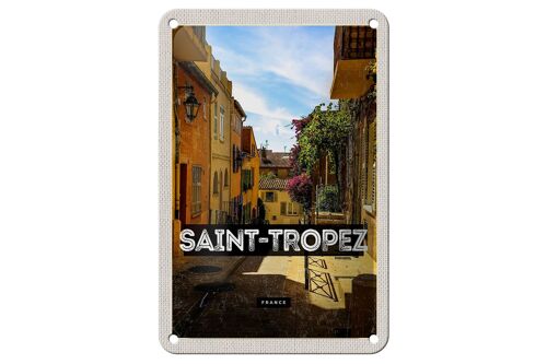 Blechschild Reise 12x18cm Saint Tropez France Hafenort Geschenk Schild