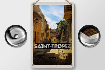 Panneau de voyage en étain, 12x18cm, Saint Tropez, France, Port, cadeau 2