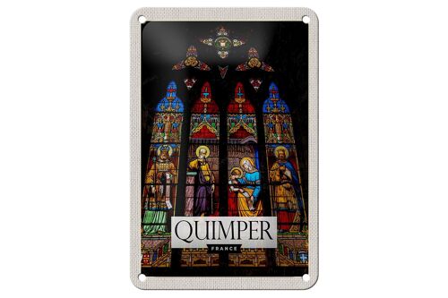 Blechschild Reise 12x18cm Quimper Saint Corentin Kathedrale Dekoration