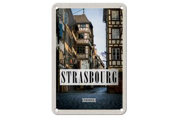 Plaque en tôle Voyage 12x18cm Strasbourg France la petite Panoramique 1