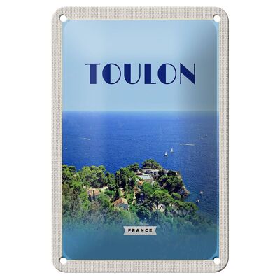 Targa in metallo da viaggio 12x18 cm Tolone Francia Vacanza al mare Decorazione poster