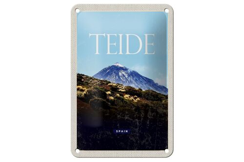 Blechschild Reise 12x18cm Retro Teide Spain höchste Berg Schild