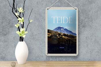 Panneau de voyage rétro en étain, 12x18cm, Teide, espagne, la plus haute montagne 4