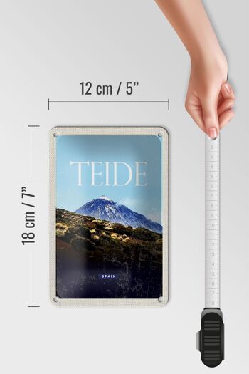 Panneau de voyage rétro en étain, 12x18cm, Teide, espagne, la plus haute montagne 5