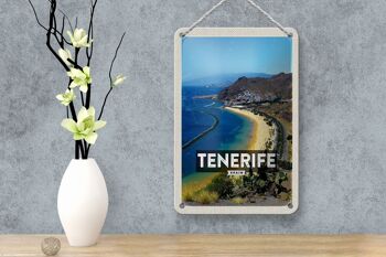 Panneau de voyage en étain, 12x18cm, Tererife, espagne, image panoramique, décoration de la mer 4