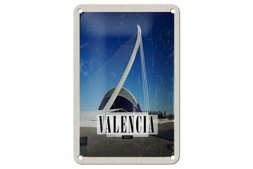 Blechschild Reise 12x18cm Valencia Spanien Hafenstadt Reiseziel Schild