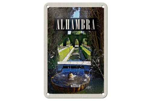 Blechschild Reise 12x18cm Alhambra Spain Spanien Natur Dekoration