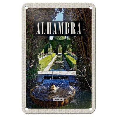 Cartel de chapa de viaje, 12x18cm, Alhambra, España, decoración natural