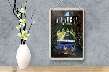 Signe en étain voyage 12x18cm, Alhambra espagne, décoration naturelle 4