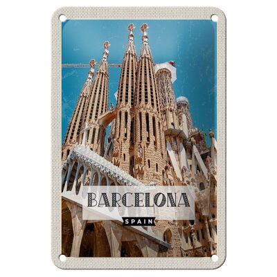 Cartel de chapa de viaje, 12x18cm, Retro, Barcelona, ​​destino de viaje, señal de regalo