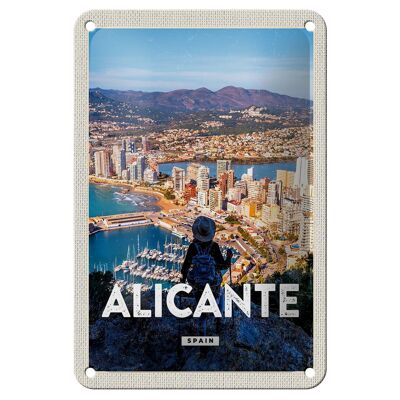 Blechschild Reise 12x18cm Alicante Spain Panorama Bild Urlaub Schild