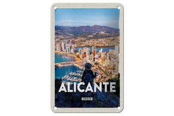 Panneau de voyage en étain, 12x18cm, Alicante espagne, image panoramique, panneau de vacances 1