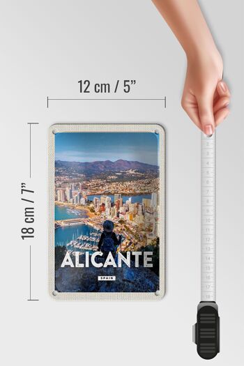 Panneau de voyage en étain, 12x18cm, Alicante espagne, image panoramique, panneau de vacances 5