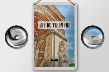 Signe en étain voyage 12x18cm, décoration de Destination de voyage Arc de Triomphe Paris 2