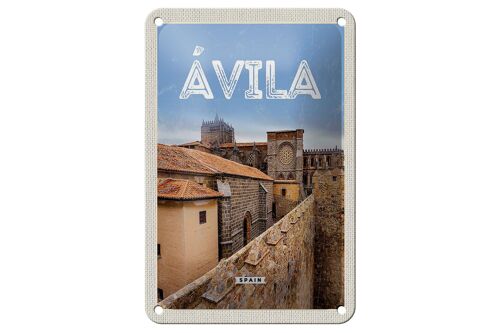 Blechschild Reise 12x18cm Avila Spain Mittelalter Stadtmauer Schild