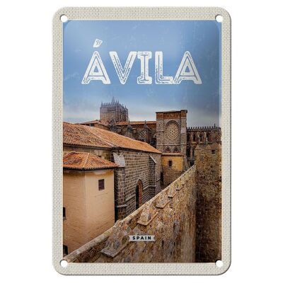 Blechschild Reise 12x18cm Avila Spain Mittelalter Stadtmauer Schild