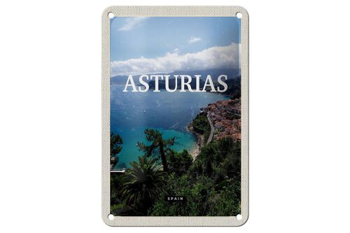 Blechschild Reise 12x18cm Asturias Spain grüner Diamant Dekoration
