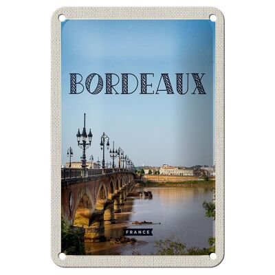 Panneau de voyage en étain, 12x18cm, Bordeaux, France, Destination de voyage, cadeau