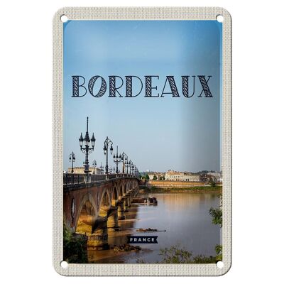 Blechschild Reise 12x18cm Bordeaux France Reiseziel Geschenk Schild