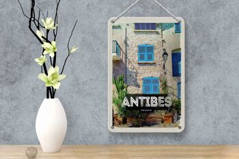 Panneau de voyage en étain 12x18cm, décoration de Destination de voyage, vieille ville d'antibes, France 4