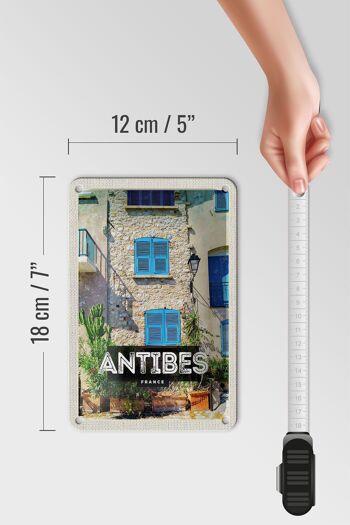 Panneau de voyage en étain 12x18cm, décoration de Destination de voyage, vieille ville d'antibes, France 5